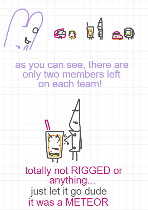 A panel from Running Duos, episode four of the Board Boards object show by Furretwalk/WalkingFurret.